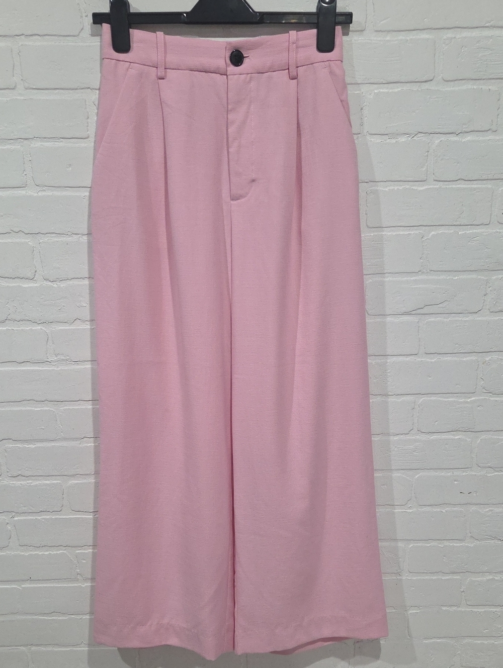 Zara Light Pink Wide-Leg Trousers
